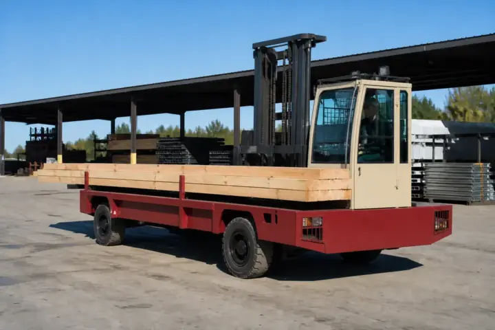 Side-loader forklift representing specialized dealer inventory